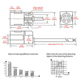 Heschen Square Inductive Proximity Sensor Switch, Non-Shield Type, PL-05N3, Detector Distance 5mm, 10-30VDC 200mA, NPN NO+NC, 4 Wire,Pack of 5