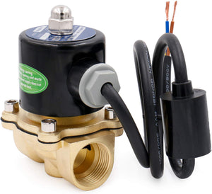 Heschen Brass Electric Solenoid Valve 3/4 Inch Direct Action Water Air Gas Normally Closed 2/2 Way