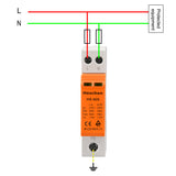 Heschen Surge Protective Device SPD, HS-40N, 275VAC 20KA, 1+NPE, Fire-Proof, Low-Voltage Arrester, 35mm DIN Rail Mounting