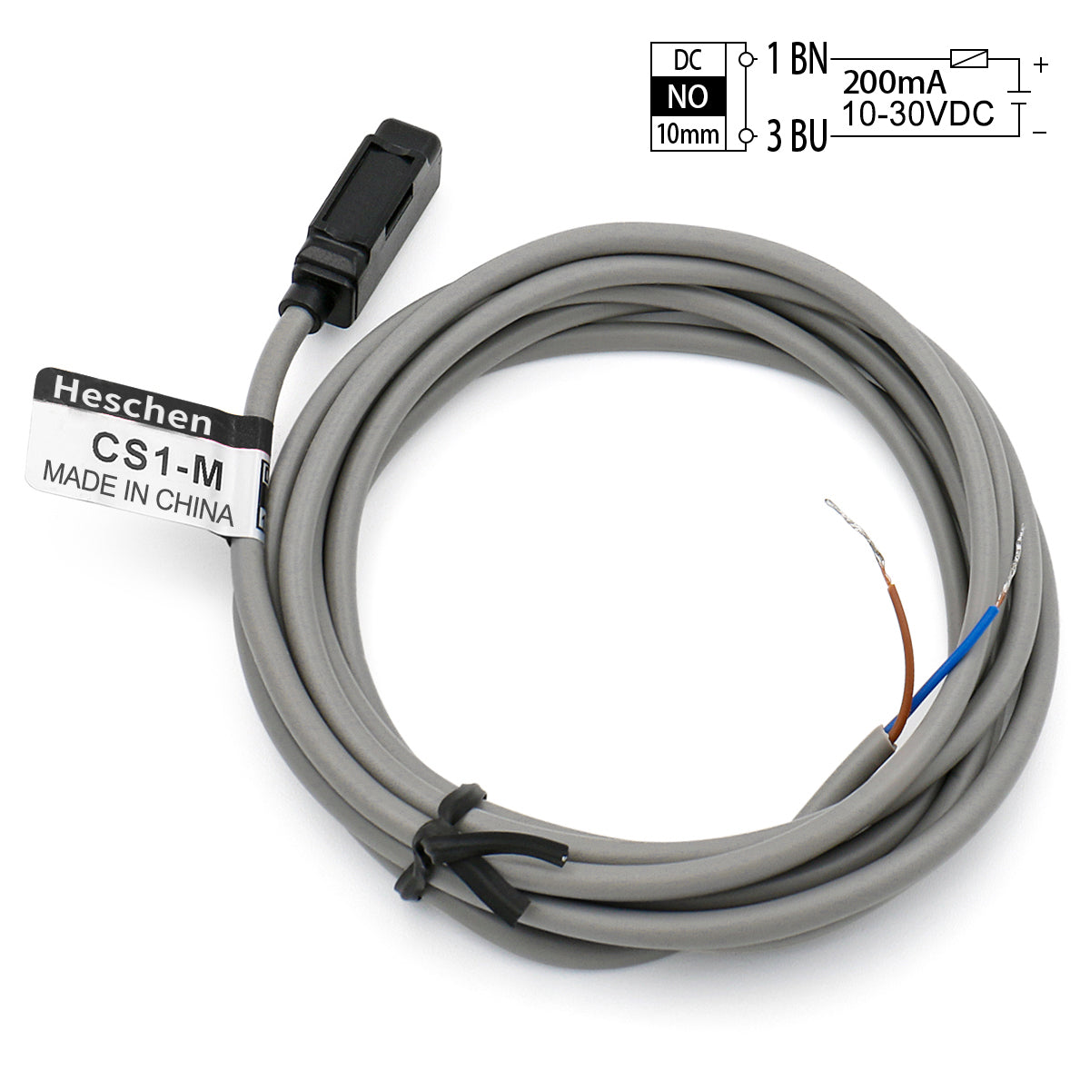 Heschen Magnetic Sensor Switch CS1-M DC 10-30V 200mA 10mm NO 2-Wire CE