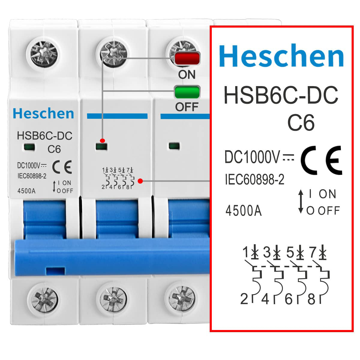TOMZN 4P Automatische Schakelaar – 380V/415V, C-Type, 6kA, Keuze Uit 6A Tot 25A, Voor Industriële Toepassingen