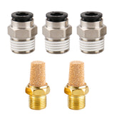 Heschen Pneumatic Fitting PT 1/4 Thread Air Quick Fittings with Mufflers Work for Solenoid Valve 3V210/4V210
