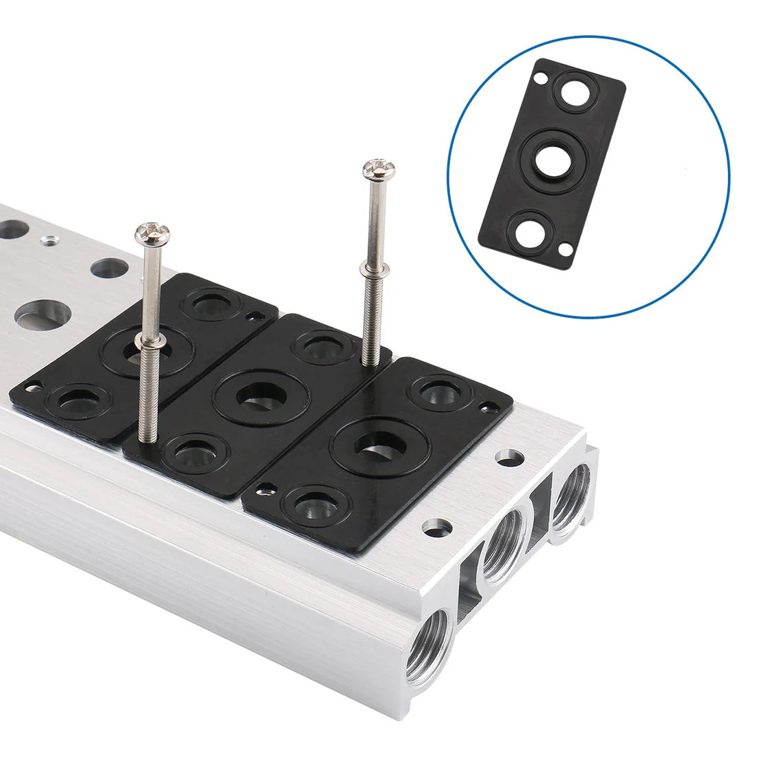 Heschen 10 pcs Gaskets, Black Rubber Seal, manifold accessory for 4V210 Pneumatic Solenoid Valve