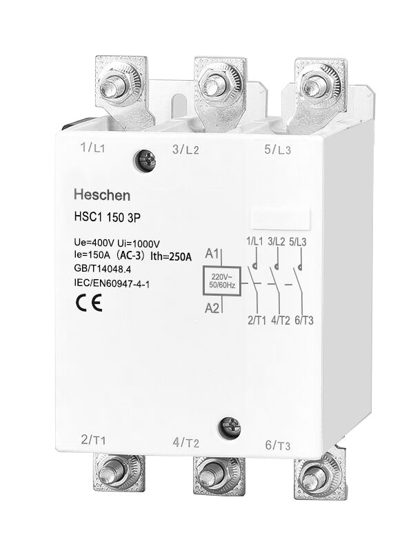 Heschen AC Contactor, HSC1-150/30, 3 Pole Normally Open, AC 220V Coil Voltage