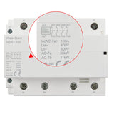 Heschen Household AC Contactor, HSR1-100, Ie 100A, 4 Pole, 4 Normally Closed, AC 220V Coil Voltage, 35mm DIN Rail Mount