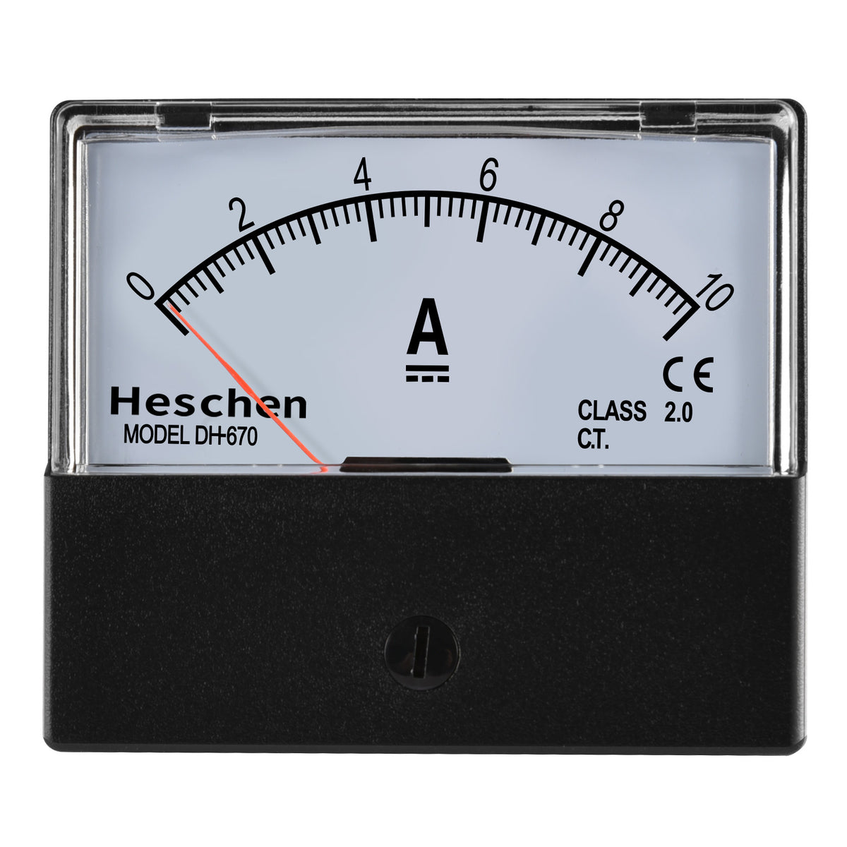 Heschen Panel Mounted Electricity Meter Ammeter Tester DH 670 DC 10 A Class 2.0