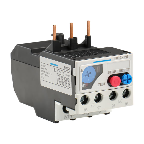 Heschen Thermal Overload Relay NR2-25 (JR28-25) AC 7A - 10A 1 NO 1 NC Electric Protection Switch