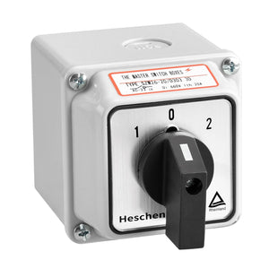 Heschen Universal Rotary Cam Selector Changer Switch, SZW26-20/D303.3D, 660V 20A, 3 Position, 3 Phase 12 Terminals, CE, with Master Switch Outer Box LW28-20/4