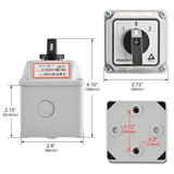 Heschen Universal Rotary Cam Selector Changer Switch, SZW26-20/D303.3D, 660V 20A, 3 Position, 3 Phase 12 Terminals, CE, with Master Switch Outer Box LW28-20/4