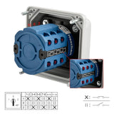 Heschen Universal Rotary Cam Selector Changer Switch, SZW26-20/D303.3D, 660V 20A, 3 Position, 3 Phase 12 Terminals, CE, with Master Switch Outer Box LW28-20/4