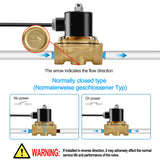 Heschen Brass Electric Solenoid Valve, 2W-250-25, PT 1'', Direct Action Water, Normally Closed, Replacement Valve