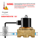 Heschen Brass Electric Solenoid Valve, 2W-250-25, PT 1'', Direct Action Water, Normally Closed, Replacement Valve