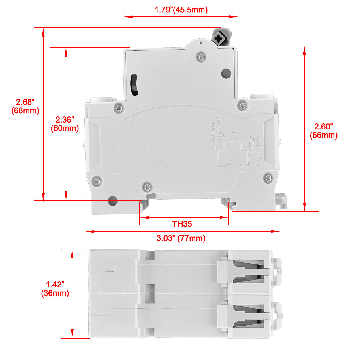 Heschen DC Miniature Circuit Breaker, HSB6C-DC, 2 Poles, DC500V C6A/10A/16A/20A/25A/32A/40A/50A/63A, Photovoltaic Circuit Breaker, for Solar PV System Solar Panels Grid System, 35mm DIN Rail Mounting