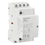 Household AC Contactor HS1-25 Ie 25A 4 Pole 2NO 2NC 12V Coil Voltage 35 mm DIN Rail Mount