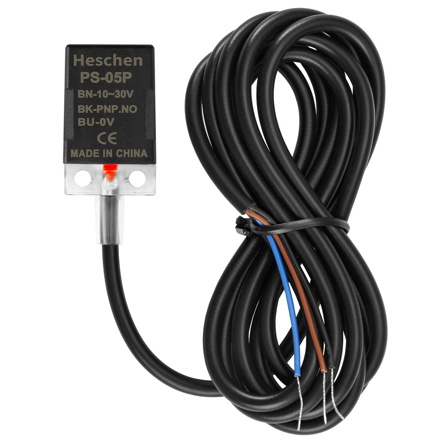 Heschen Inductive Proximity Switch PS-05P, 10-30V 200mA, PNP NO, Sensor Distance 5mm, CE