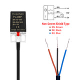 Heschen Square Inductive Proximity Sensor Switch Non-Shield Type PL-08P Detector Distance 8mm 10-30VDC 200mA PNP Normally Open(NO) 3 Wire,Pack of 5