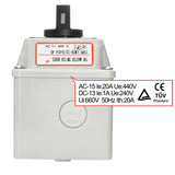 Heschen Universal Latching Rotary Cam Selector Changeover Switch, LW28-20/D404.4D, 660V 20A, ON-OFF-ON 3 Positions 16 Terminals, With Box,For Switching And Breaking Circuits, CE