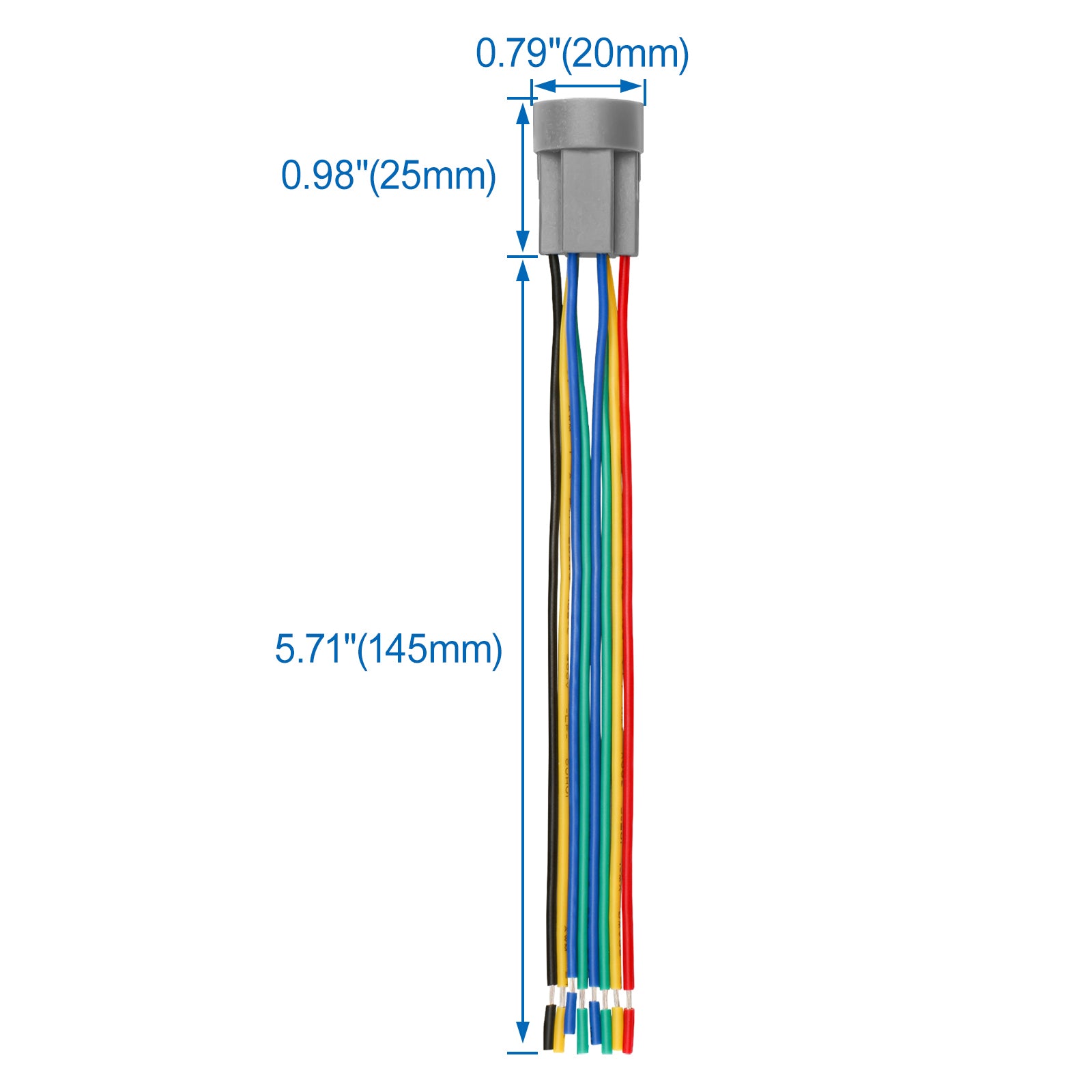 Heschen Wiring Plug with Harness for 5/8" 16mm Push Button Switch 2 NO 2NC ON Off Wire Connectors