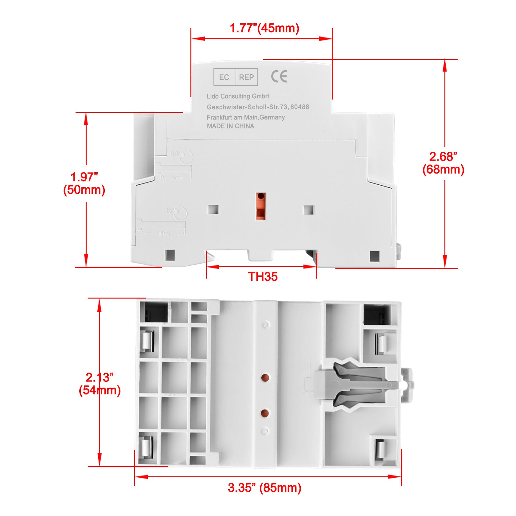 Household AC Contactor HSR1-63 4 Pole Four Normally Closed 220V/240V Coil Voltage 35mm DIN Rail Mount