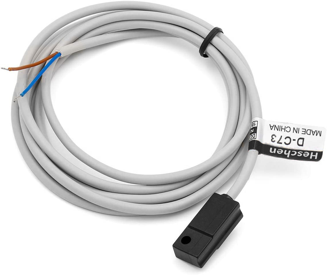 Heschen D-C73 DC10-30V 10mm NO(Normally Open) Wired Magnetic Sensor Switch for Pneumatic Cylinder