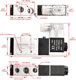 Heschen Electrical Pneumatic Solenoid Valve 4V210-08 PT1/4 12VDC/24VDC/110VAC/220VAC 5 Way 2 Position CE