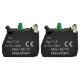 Heschen 2pcs Contact Block NC/NO for Emergency Stop Switch Push Button Switch 10A 660V NB5-BE101/NB5-BE102