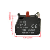 Heschen 2pcs Contact Block NC/NO for Emergency Stop Switch Push Button Switch 10A 660V NB5-BE101/NB5-BE102
