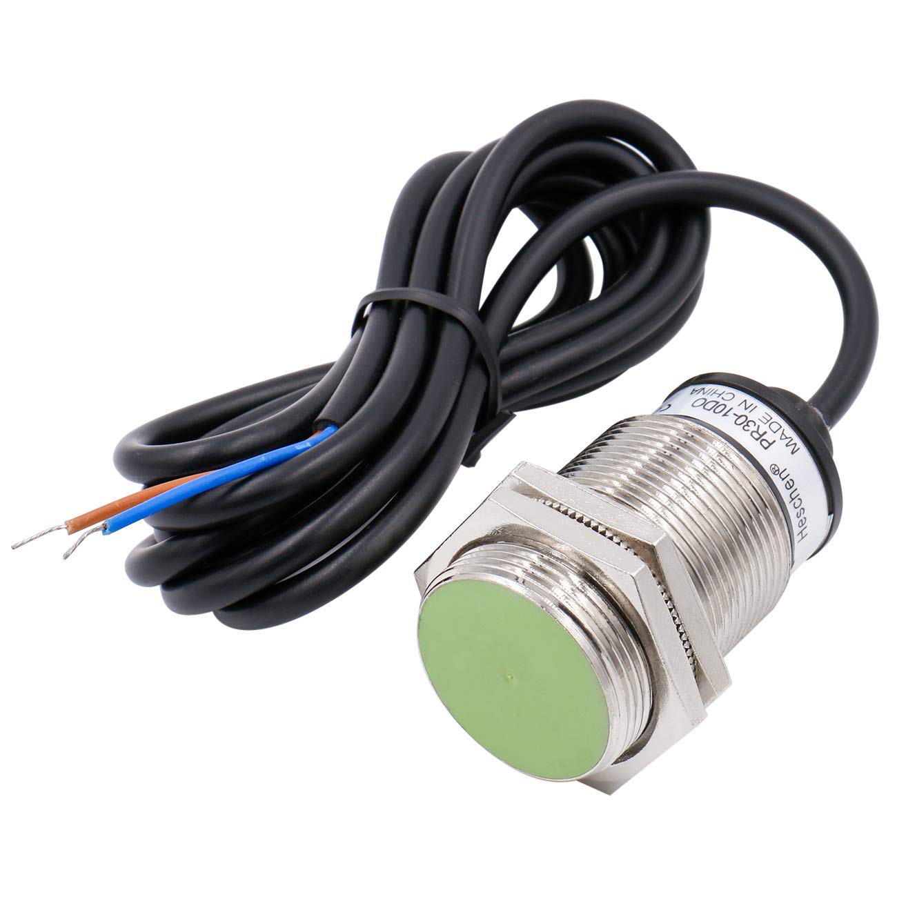 Heschen Inductive Proximity Sensor Switch PR30-10DO Cylindrical Type, 10mm Sensing, M30 Round, 10-30 VDC 2-Wire, Shielded, NO(Normally Open) CE