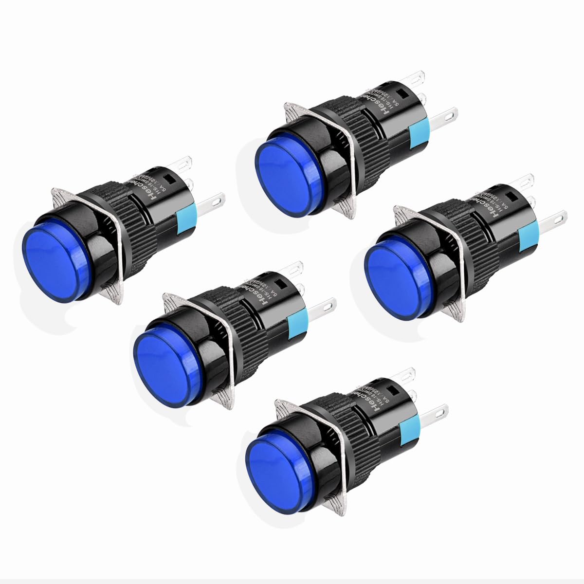 Heschen 16mm Round Latching Push Button Switch 1NO 1NC 12V/24V/110V/22