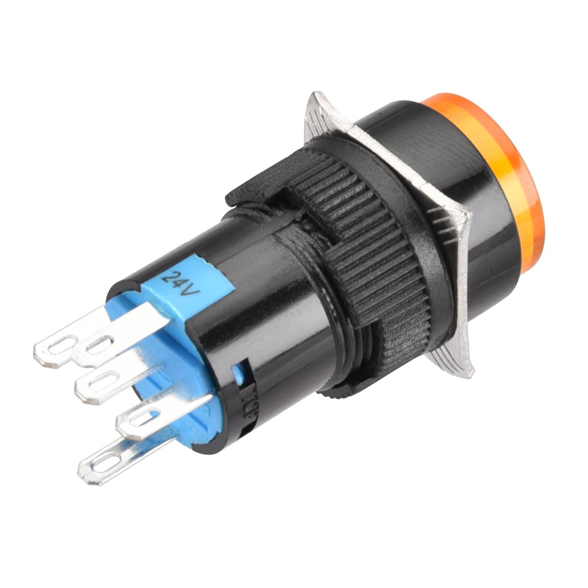 Heschen 16mm Round Latching Push Button Switch 1NO 1NC 12V/24V/110V/22