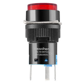 Heschen 16mm Round Latching Push Button Switch 1NO 1NC 12V/24V/110V/220V Red LED Lamp 5 Pack