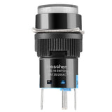 Heschen 16mm Round Latching Push Button Switch 1NO 1NC 12V/24V/110V/220V White LED Lamp 5 Pack