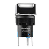 Heschen 16mm Square Momentary Push Button Switch 1NO 1NC 12V/24V/110V220V White LED Lamp 5 Pack