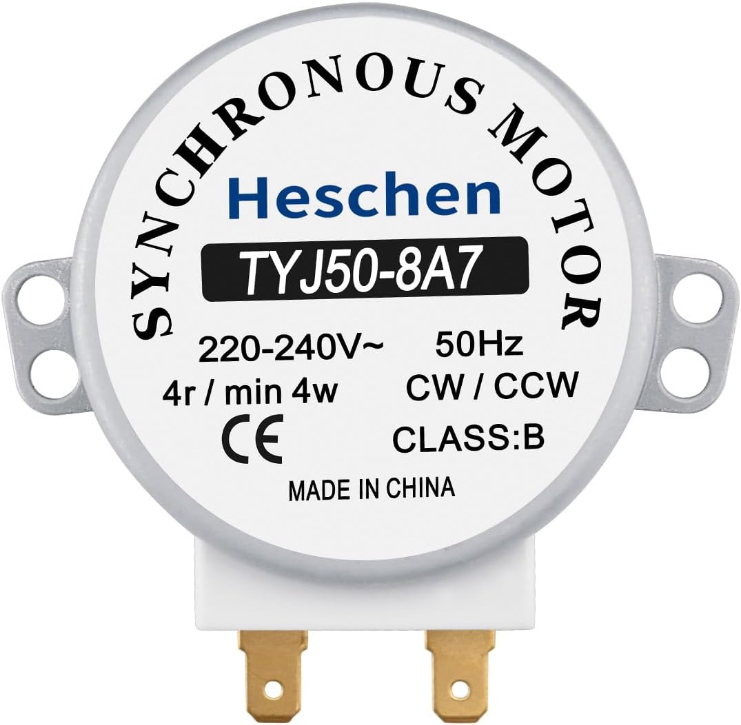 Heschen 2pcs Synchronous Motor TYJ50-8A7 220-240V AC 4R/Min CW/CCW 50Hz for microwave oven Turn Table VDE listed