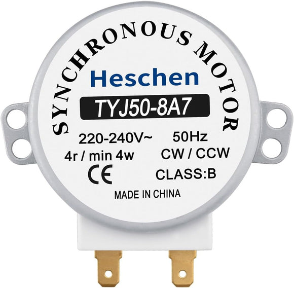 Heschen 2pcs Synchronous Motor TYJ50-8A7 220-240V AC 4R/Min CW/CCW 50Hz for microwave oven Turn Table VDE listed