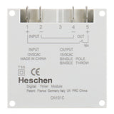 Heschen Digital LCD Power Weekly Programmable Timer Relay Switch Input/Output AC/DC 12V/24V CN101C 16 Amp SPST