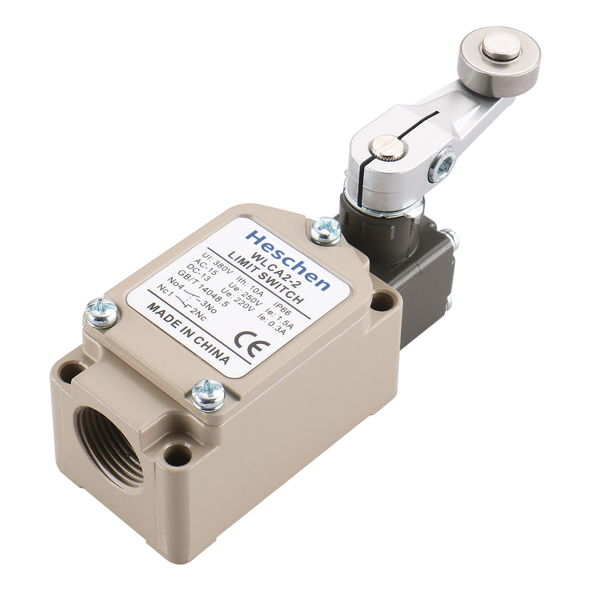 HesChen Limit Switch WLCA2-2 (TZ-5104) AC 250V 2A DC 2A 48V SPDT Circuit Control Roller Lever Metal
