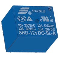 HesChen Mini PCB Power Relay SRD-12VDC-SL-A  SPST 10A 250VAC/28VDC 4 Pin 10 Pack
