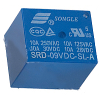 HesChen Mini PCB Power Relay SRD-09VDC-SL-A SPST 10A 250VAC/28VDC 4 Pin 10 Pack