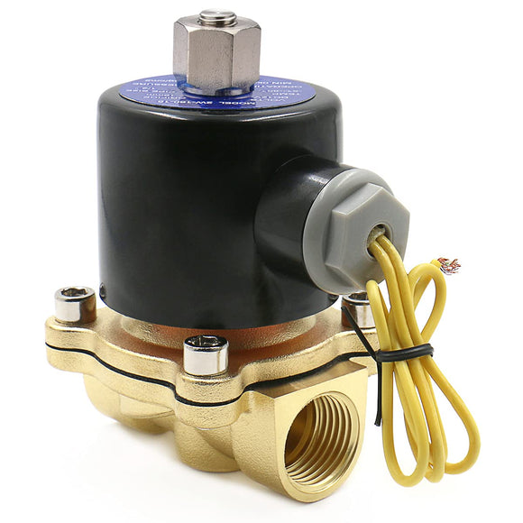 Heschen Pneumatic Brass Electric Solenoid Valve 2W-160-15K,1/2 Inch 12V/24V/110V/220V, Normally Open, 2 Way Direct Acting for Water