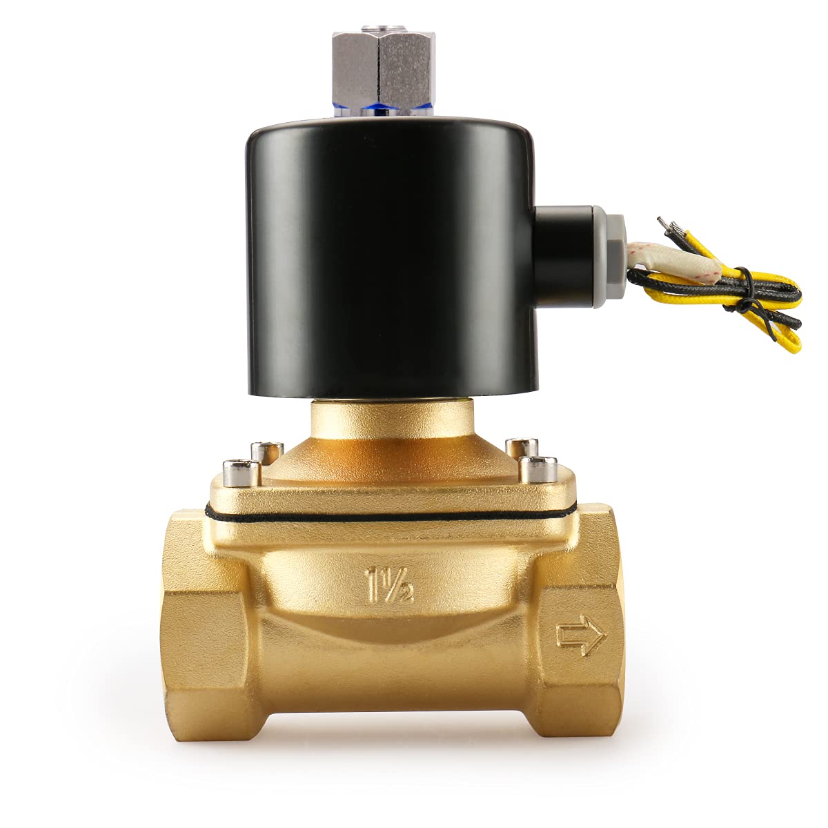 Heschen Pneumatic Brass Electric Solenoid Valve 2W-400-40K, 1-1/2 Inch 12V/24V/110V/220V, Normally Open, 2 Way Direct Acting for Water