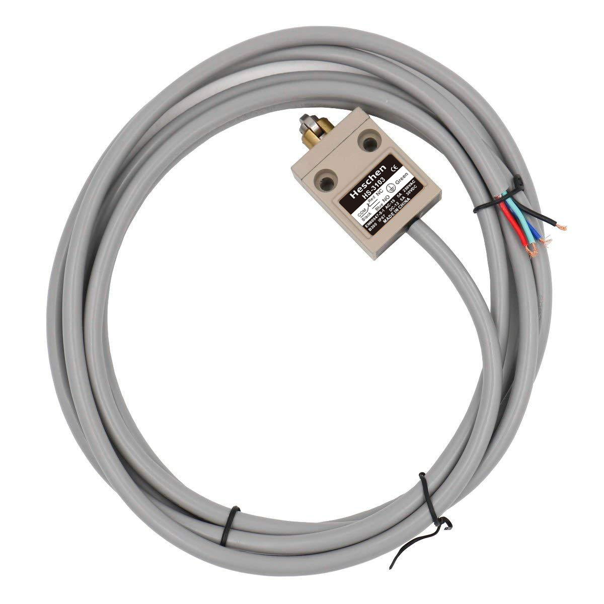 Heschen Compact Prewired Cross Roller Plunger Limit Switch TZ-3103 SPDT Momentary AC 250V 5A IP67 Waterproof