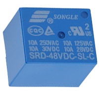 HesChen Mini PCB Power Relay SRD-48VDC-SL-C  SPST 10A 250VAC/28VDC 5 Pin 10 Pack