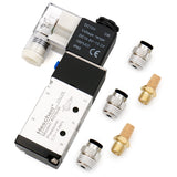Heschen Electrical Pneumatic Solenoid Valve 4V210-08 PT1/4 5 Way 2 Position CE with Fittings and Mufflers