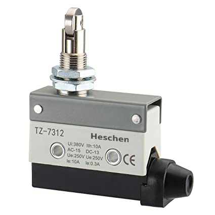 Heschen Limit Switch Panel Mount Cross Roller Plunger Momentary Type SPDT 1NC+1NO AC DC 380V 10A Micro Switch TZ-7312