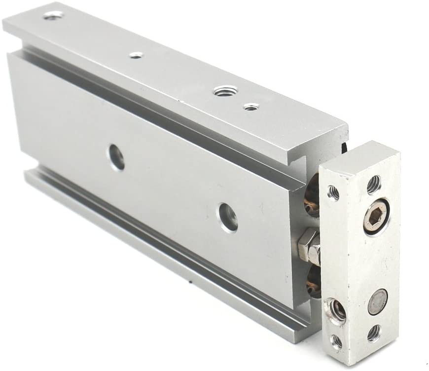 Heschen Compact Aluminum Air Cylinder CXSM 10-50 Guide Rod Plate Double Rod Guided Pneumatic Slide Bearing Cushioned