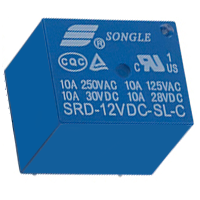 HesChen Mini PCB Power Relay SRD-12VDC-SL-C 12VDC SPST 10A 250VAC/28VDC 5 Pin 10 Pack