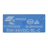 HesChen PC Board Relay SMI-24VDC-SL-C 10A 250VAC/30VDC 5pin DIP Sealed 10 Pack
