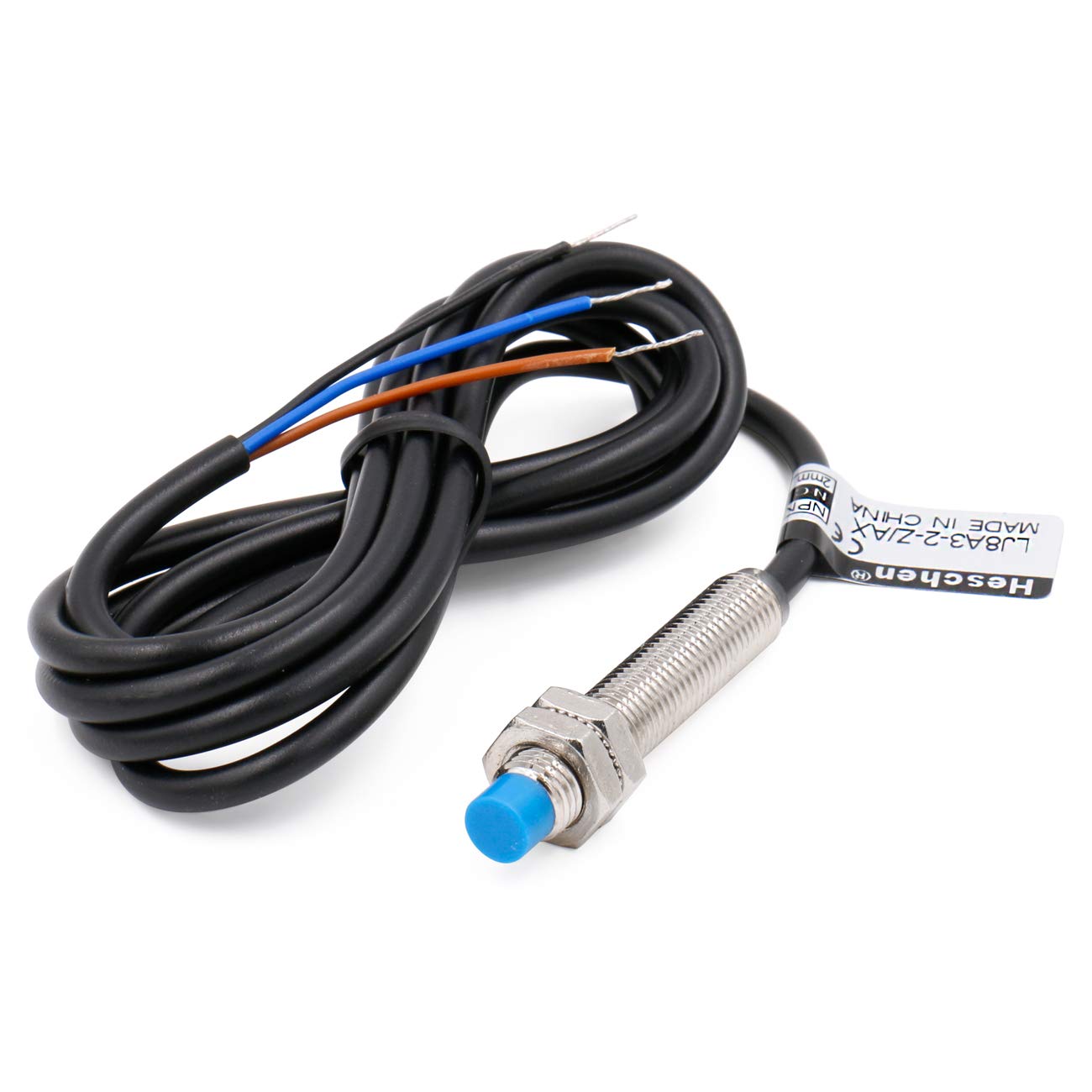 Heschen M8 Inductive Proximity Sensor Switch Non-Embeddable Type LJ8A3-2-Z/AX Detector 2mm 10-30VDC 200mA NPN Normally Closed(NC) 3 Wire