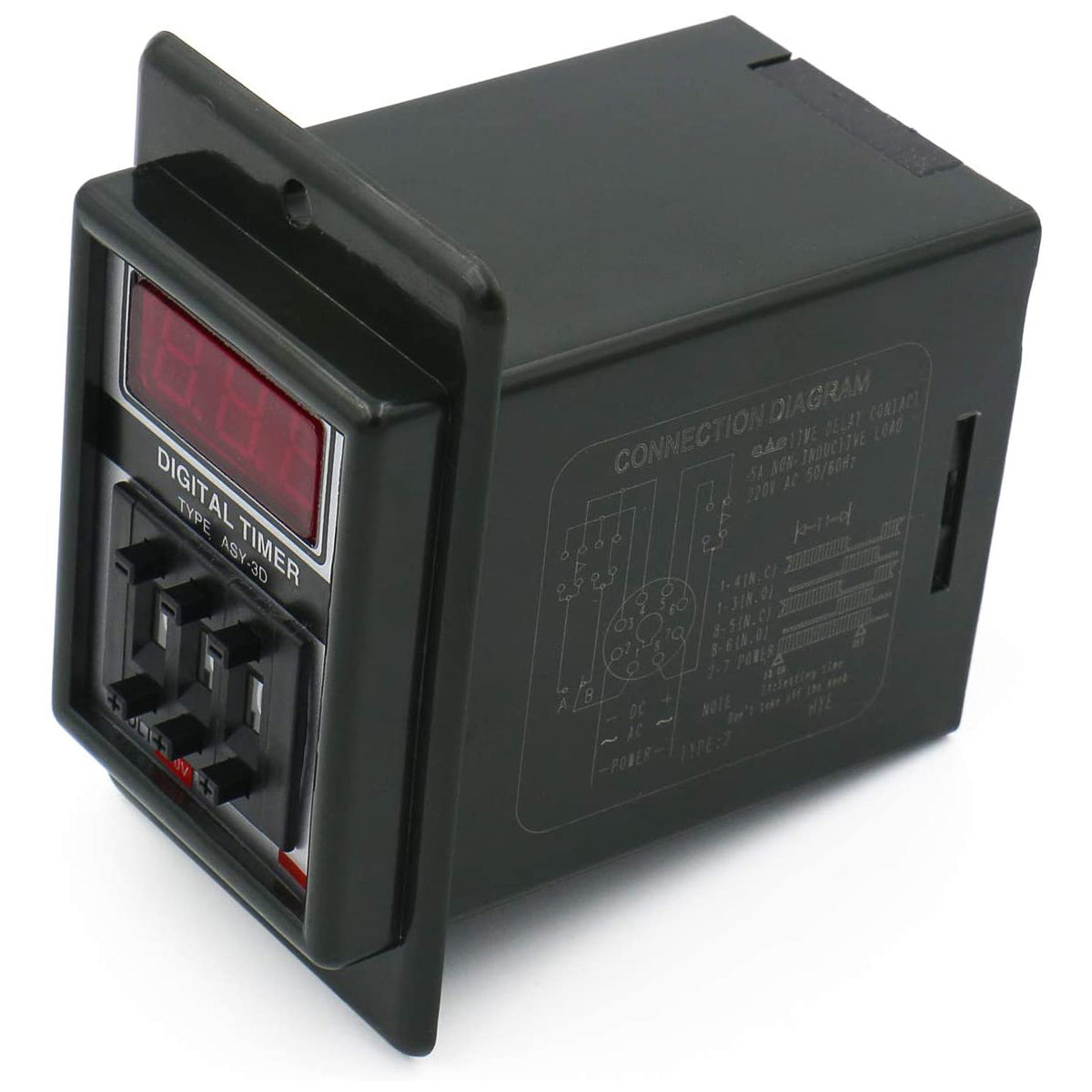 HesChen Digital Timer Time Relay ASY-3D DC 12V/24V/36V AC 24V/36V/110V/220V380V 0.01-9.99 Second 8 Pins